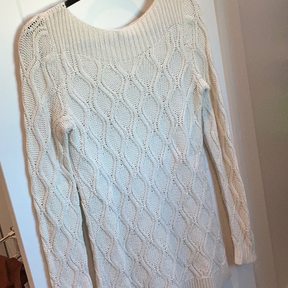 ANN TAYLOR LOFT boat neck ivory knit sweater - small - Picture 1 of 7